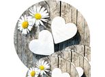 Set Di 4 Tovagliette Lavabili Rotonde Con Fiori Di Margherita