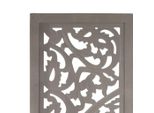 Divisorio 3 Pezzi In Legno Massiccio Di Mango Grigio 120×165Cm Intagliato A Mano