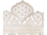 Divisorio 5 Pezzi Intagliato A Mano In Legno Massiccio Di Mango Bianco 200×165Cm
