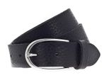Vanzetti Pelle Cintura Glitter Radiance 30Mm Metallic Belt W75 Black Metallic Nero