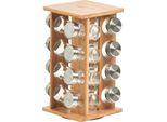 Set Di 16 Contenitori Per Spezie Zeller, Vetro/Metallo/Bambù, 18X18X30 Cm, Marrone/Argento