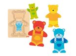 Goki 57449 Puzzle A Strati Orso 13,5 X 17,5 X 1,7 Cm, Legno, 5 Strati, 5 Pezzi, Colorato
