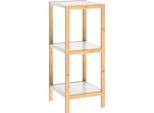 Casaria Scaffale Da Bagno & Cucina 3 Ripiani Bambù Mobile A Colonna Portaspezie Scarpiera