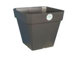 Riviera Solilla Vaso Quadrato In Plastica - 49 X 49 X H 45 Cm - 65 L - Grigio Scintillante