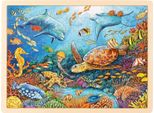 Goki 57432 Puzzle A Intarsio Grande Barriera Corallina 40 X 30 X 0,8 Cm, Legno, 96 Pezzi, Colorato