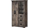 MASSIVMOEBEL24 | Railway #214 Armadio In Legno Di Mango - Laccato / Grigio 100X45X175