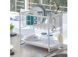Yamazaki Scolapiatti 2 Livelli Scolapiatti Scolapiatti Cesto Scolapiatti Metallo Bianco 04386