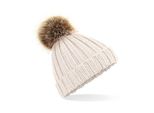 Bambini Junior Fur Pop Pom Chunky Beanie - Colore: Farina D'avena - Taglia: Unica