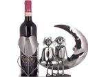 Brubaker Portabottiglie Da Vino Amanti Sulla Luna - Coppia Scultura In Metallo - Portabottiglie - Con Biglietto D'auguri Per Vino Regalo