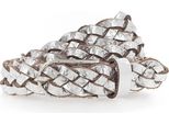 Vanzetti Pelle Cintura Braided Women's Belt W80 Silver Metallic Argentato