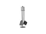 Firefix K2410 Set Di Posate Per Caminetto Da 4 Pezzi Supporto E Parti Delle Posate Verniciate Di Nero Manici In Acciaio Inox