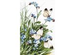 Set Per Punto Croce Letistitch "Farfalle E Fiori"; Schema Contato, 27X17Cm