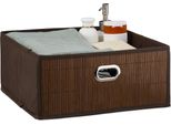 Relaxdays 2 X Cesto Portaoggetti In Bambù Piatto Marrone