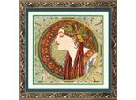 Riolis Set Punto Croce "Laurel After A. Muchas Artwork "; Schema Di Conteggio, 30X30Cm