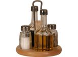Set Di Spezie, Con Dispenser In Vetro Per Aceto E Olio