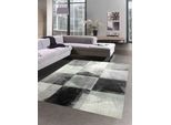 Tappeto Astratto Corridoio Soggiorno Moderno Motivo A Quadri In Grigio Antracite Verde Dimensioni - 160X230 Cm