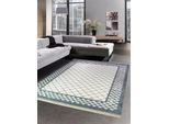 Tappeto Con Stampa Tappeto Soggiorno Lavabile A Quadri Grigio Dimensioni - 80 X 300 Cm