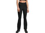 DáMské Leginy Urban Classics Donna Leggings A Vita Alta A Costine Nero - Xs