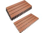 Karpal Wpc Patio Tiles Legno Plastica 36Er 6M2 Piastrelle 30X60 Cm Patio Tiles Click Tiles Balcone Tiles Impermeabile