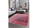 Tappeto Orientale Da Salotto Con Motivo Floreale In Nero Rosso Dimensioni - 120X170 Cm