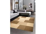Tappeto Sisal Look Cucina Tappeto A Scacchi Beige Marrone Dimensioni - 80X200 Cm