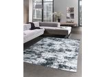 Tappeto Orientale Da Salotto Con Disegno Astratto In Nero Grigio Dimensioni - 80X150 Cm