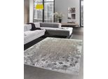 Tappeto Salotto Moderno Tappeto Vintage Look Con Frange Grigio Dimensioni - 80X150 Cm
