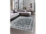 Tappeto Orientale Da Salotto Con Motivo Floreale In Nero Grigio Dimensioni - 120X170 Cm