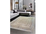 Tappeto Di Lana Di Design Astratto Con Fibre Naturali Beige Grigio Dimensioni - 200 X 290 Cm