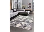 Tappeto Soggiorno Tappeto Soggiorno Diamanti Grigio Crema Dimensioni - 80X150 Cm