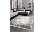 Tappeto Moderno Di Design Per Il Soggiorno In Grigio Crema Blu Dimensioni - 80 X 300 Cm