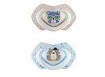 Canpol Babies 2 Succhietti Simmetrici In Silicone, 6-18M, Bonjour Paris, Grigio/Blu