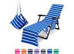 Copertura Protettiva Per Lettino Da Giardino, Copertura Per Lettino Da Spiaggia, Copertura Per Lettino Da Sole, Copertura Per Lettino Da Piscina, Copertura In Spugna Per Lettino, Copertura Per Sedia Da Spiaggia In Microfibra (Blu)