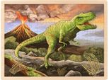 Goki 57389 Puzzle Con Inserto T-Rex 40 X 30 X 0,8 Cm, Legno, 96 Pezzi, Colorato