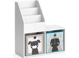 Vicco Libreria Bambini Luigi, 72 X 79 Cm Mini, Con 2 Scatole Pieghevoli Opt.4, Bianco