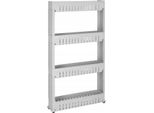 Scaffale Da Cucina Scaffale Da Toilette Scaffale Da Appoggio Carrello Da Bagno Scaffale 4 Ripiani - Grigio