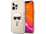 Karl Lagerfeld Klhcp13Lkhtuglgo Custodia Rigida Per Iphone 13 Pro / 13 6,1 ZłOty/Oro Glitter Testa Di Karl
