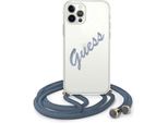 Guess Guhcp12Mcrtvsbl Iphone 12/12 Pro6,1 Niebieski/Blu Custodia Rigida Script Vintage