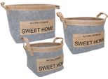 Cestini Decorativi, Set Di 3, Grigio Chiaro
