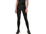 DáMské Leginy Urban Classics Donna Leggings In Velluto A Vita Alta Nero - L