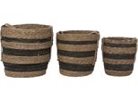 Set Di 3 Cesti Portaoggetti Clayre & Eef Ø 33X33 Cm In Seagrass Marrone