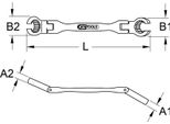 Ks Tools Chiave Aperta A Doppio Anello, Con Doppio Snodo, 8X9 Mm