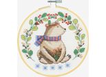 Dmc Set Punto Croce Con Telaio Da Ricamo "Fairy Tale Bear"", Schema Di Conteggio, Diam.18Ccm"