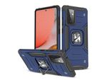 Wozinsky Anello Armatura Custodia Ibrida Blindata + Supporto Magnetico Samsung Galaxy A72 4G Blu