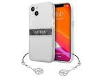 Guess Guhcp13Skb4Ggr Iphone 13 Mini 5.4 Trasparente Custodia Rigida 4G Grigio Cinturino Charm