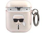 Karl Lagerfeld Kla2Ukhgd Airpods 1/2 Cover Oro/Gold Glitter Karl's Head