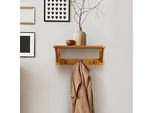 Mensola A Muro Rustica Con Ganci Per Cappotti 40 X 15 X 16 Cm