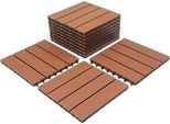 Wolketon Wpc Piastrelle Patio 22 Piastrelle Di Legno Plastica Economia Set Per 2M² 30X30Cm Giardino Click Piastrelle Pavimentazione Con Drenaggio Balcone Piastrelle