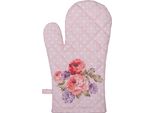 Guanto Da Forno Clayre & Eef 18X30 Cm Rosa Viola Cotone Rose