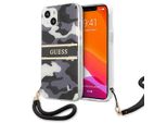 Guess Guhcp13Skcabbk Custodia Rigida Per Iphone 13 Mini 5.4 Nero/Nero Collezione Cinturino Camo